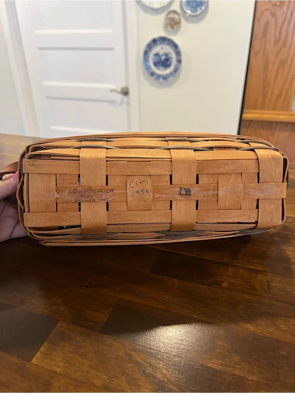 Longaberger, Heartland Collection Muffin Basket, 1990, Easter Eggs & Grass Liner